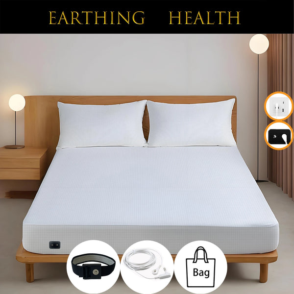 10% Silver Fiber Earthing Fitted Bed Sheets Conductive Grounded Bedsheet Anti-ESD Relieve Pressure Improve Health